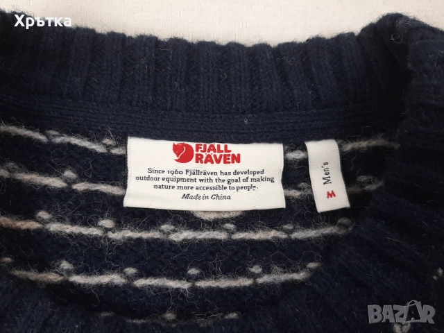 Fjallraven Ovik - Оригинален мъжки пуловер от вълна размер M, снимка 9 - Пуловери - 52829612