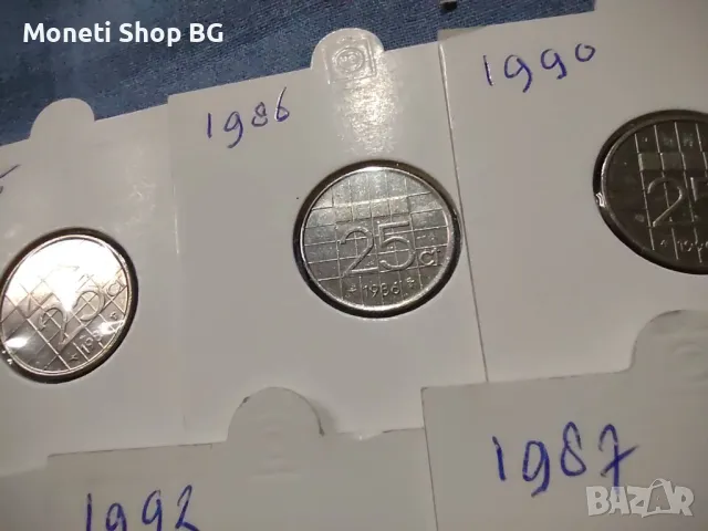 Лот монетиот от  25 цента Нидерландия с поредни години., снимка 4 - Нумизматика и бонистика - 50049119