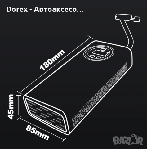 Преносим мини помпа за гуми с LED дисплей и вградена батерия, снимка 3 - Аксесоари и консумативи - 53616086