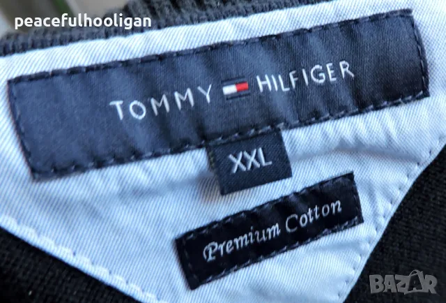 Tommy Hilfiger Men`s Black V-Neck Premium Cotton - страхотен мъжки черен памучен пуловер размер XL, снимка 11 - Пуловери - 48455378