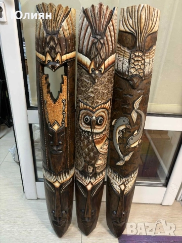 Маска за стена от дърво 1 метър.