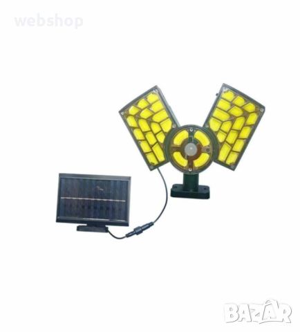 Мощна Триглава Соларна Лампа с Отделен Панел, 5 нетра кабел, 50W, снимка 1 - Соларни лампи - 45565849