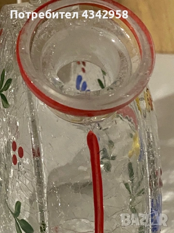 🌼 Винтидж стъклена гарафа  – 50-те години., снимка 5 - Антикварни и старинни предмети - 54101264
