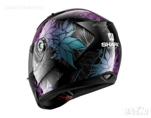 Каска за мотор SHARK RIDILL 1.2 NELUM PURPLE XS 53-54см вградени очила, снимка 3 - Аксесоари и консумативи - 47373587