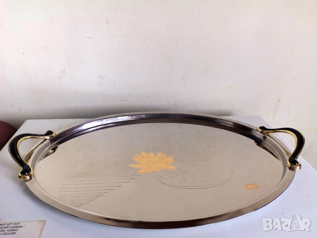 Прекрасен Позлатен Поднос 24К