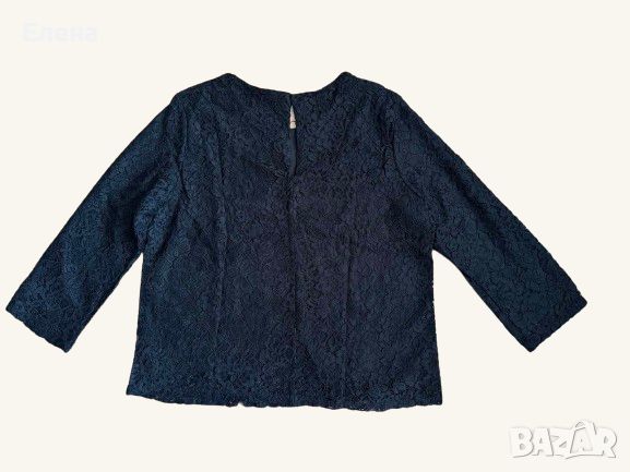 Ново H&M Черна Дантелена Блуза С 3​/​4 Ръкав, снимка 3 - Блузи с дълъг ръкав и пуловери - 46480846