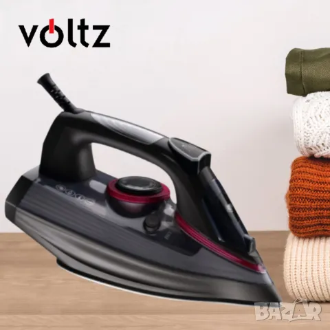 Ютия Voltz, 2600W, 300мл., Черен, 2 ГОДИНИ ГАРАНЦИЯ, снимка 1 - Ютии - 49104132