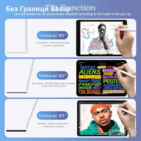 Нов Стилус за iPad Pro/Air/Mini (2018-2023) – бързо зареждане и точност, снимка 4 - Друга електроника - 48523139