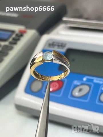 Златен пръстен 18 карата, снимка 3 - Пръстени - 51663492