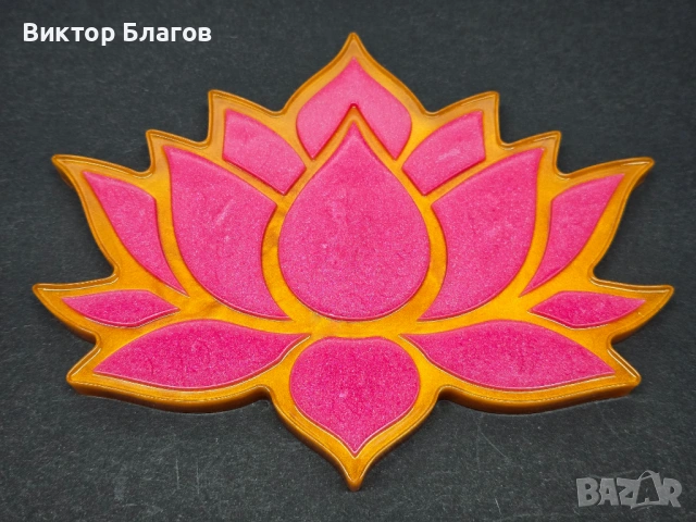 Поставка за чаши от епоксидна смола - Цвете Лотус