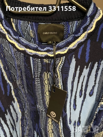 Carlo Colucci Пуловер - Тъмно Син М/L, снимка 3 - Пуловери - 52552897