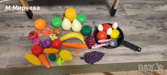 Детска дървена реалистична кухня с лот играчки, снимка 5 - Други - 45568300