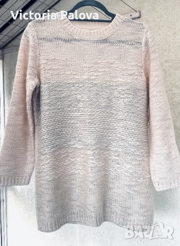 Скандинавско ръчно плетиво - нежен пуловер с фин люрекс, снимка 9 - Блузи с дълъг ръкав и пуловери - 52486708