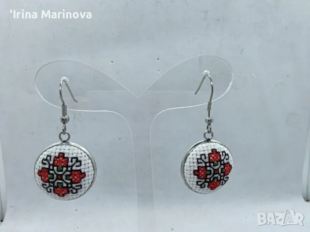 Обеци с бродерия , снимка 1