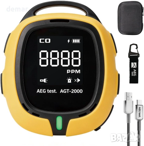 AGT-2000 Преносим детектор за въглероден оксид за пътуване, звукови и визуални предупреждения