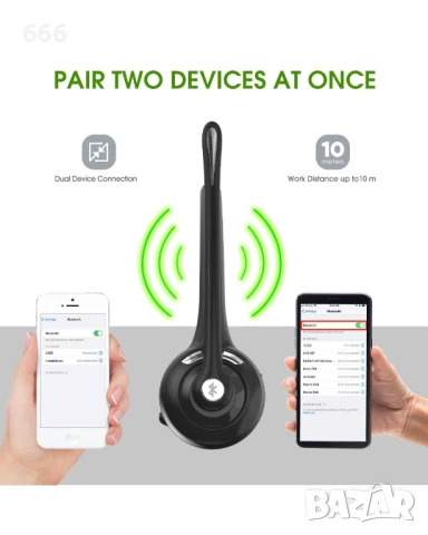 Bluetooth слушалки с микрофон, снимка 4 - Друга електроника - 50984541