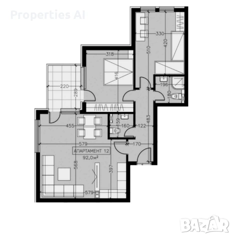 Тристаен апартамент, снимка 4 - Апартаменти - 53383424