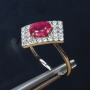 Сребърен пръстен с Vivid red Рубин и сертификат , снимка 2