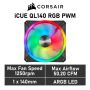 Corsair iCUE QL140 RGB 140mm PWM black светещ вентилатор с 4 зони, чисто нов, снимка 1 - Други - 45448640