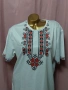 L Бяла тениска с щампа с български мотиви , снимка 4