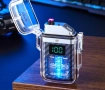 Елегантна прозрачна ветроустойчива запалка с LED светлинки, снимка 8