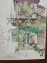 Стар  акварел с паспарту ,смесена техника на Владимир Мански, снимка 6