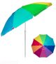 Плажен чадър ветроустойчив многоцветен с халки метална рамка - 2.25м, снимка 1