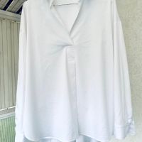 Модерна бяла блуза/ риза/туника, снимка 1 - Ризи - 45209584