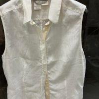 Блуза без ръкав, MaxMara, Италия, размер IT 46-48, лен, снимка 2 - Ризи - 45387110