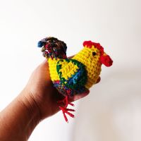 Петел и кокошка, ръчно плетени играчки за великденска декорация, снимка 6 - Декорация за дома - 45250220