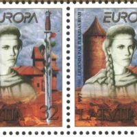 Чиста марка в тет-беш Европа СЕПТ 1997 от Латвия, снимка 1 - Филателия - 45482180