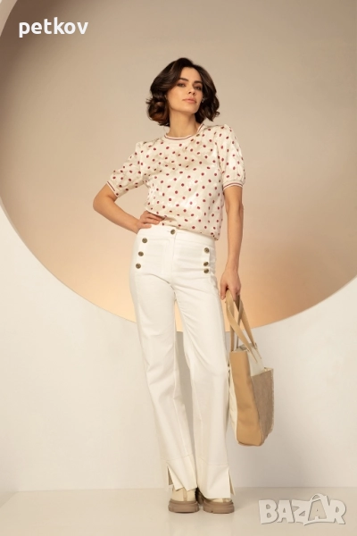 Бял панталон Lucy Fashion, XS, снимка 1