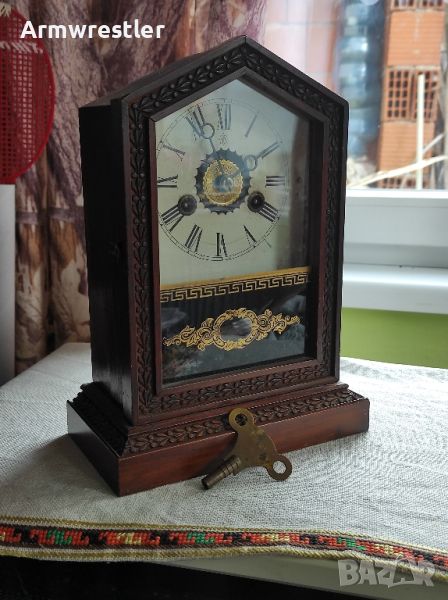 Немски Механичен Часовник Будилник Юнгханс , снимка 1