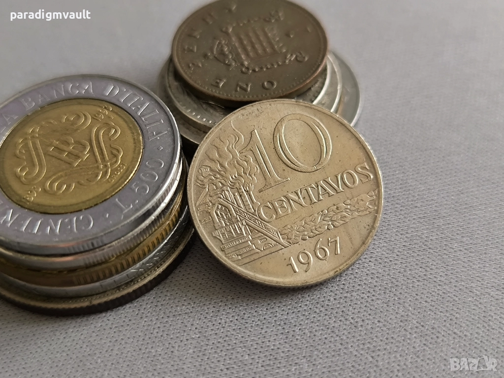 Монета - Бразилия - 10 центавос | 1967г., снимка 1