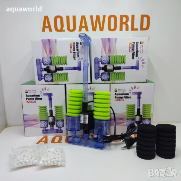 "ПРОМОЦИЯ" XJ 2902 Биофилтър с гъба, керамични перли и помпа, снимка 1