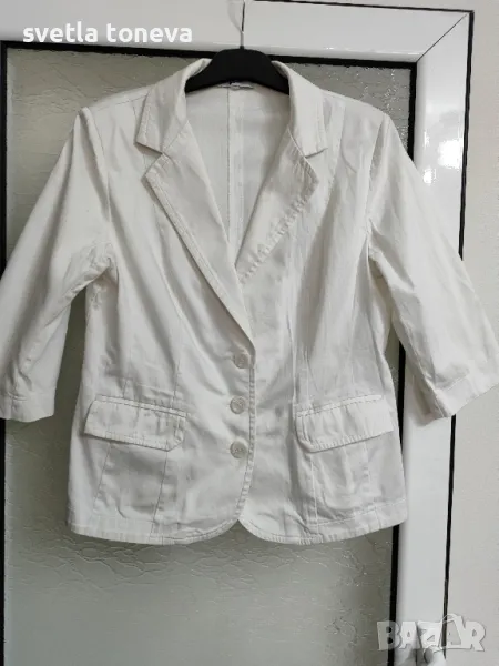 Бяло сако 3/4ръкав, снимка 1