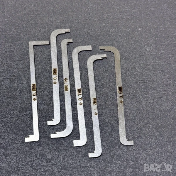 Комплект 6 натегача за отключване на европейски цилиндрови ключалки, снимка 1