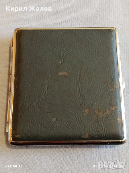 Винтидж табакера метална с кожа за КОЛЕКЦИЯ ДЕКОРАЦИЯ 48950, снимка 1