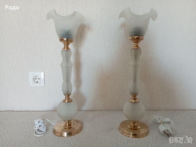 Комплект от две красиви старинни лампи - лампа, снимка 1