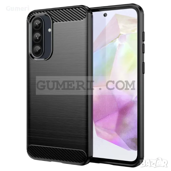 Samsung Galaxy A56 - Противоударен Силиконов Гръб - Карбон , снимка 1