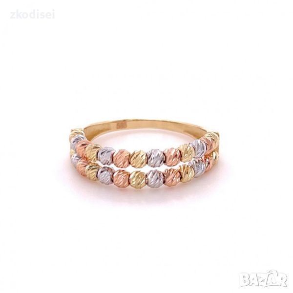Златен дамски пръстен 2,32гр. размер:56 14кр. проба:585 модел:23699-2, снимка 1
