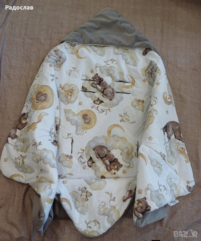 Sweet Teddy & Latte Velvet Одеяло за столче за кола. 45лв, снимка 1