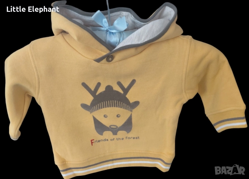 Суитчер с качулка за момченце на 18-24 месеца еленче"Friends of the forest",Англия/нов, снимка 1