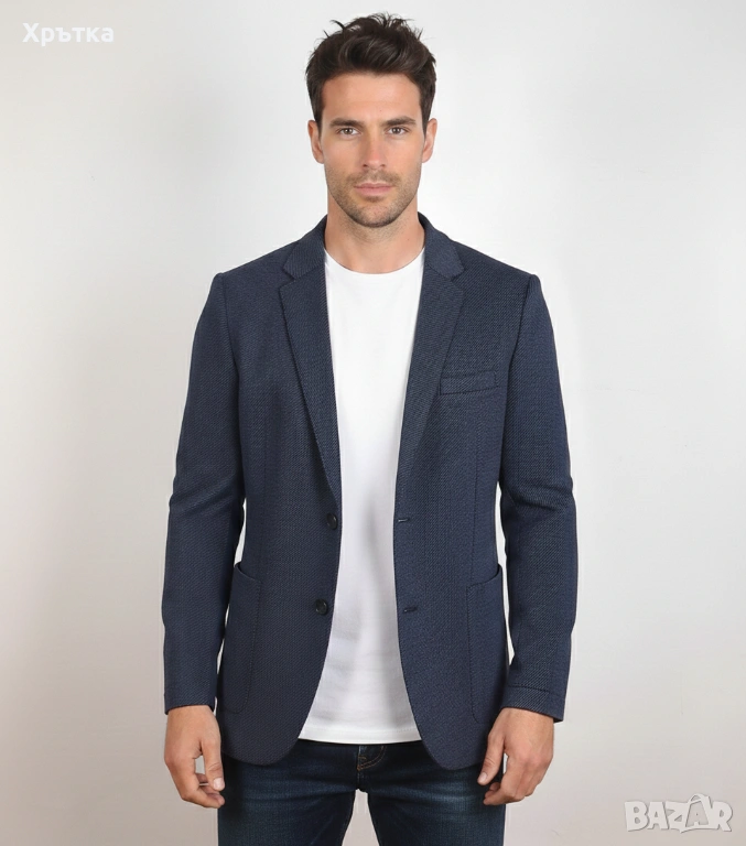 Boggi Milano - Оригинално мъжко деструктурирано сако с вълна р-р L, снимка 1