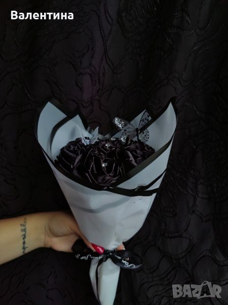 Вечни букети със сатенени рози, снимка 1