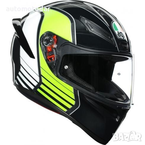 Каска за мотор AGV K1 POWER GUNMETAL/WHITE/GREEN, снимка 1