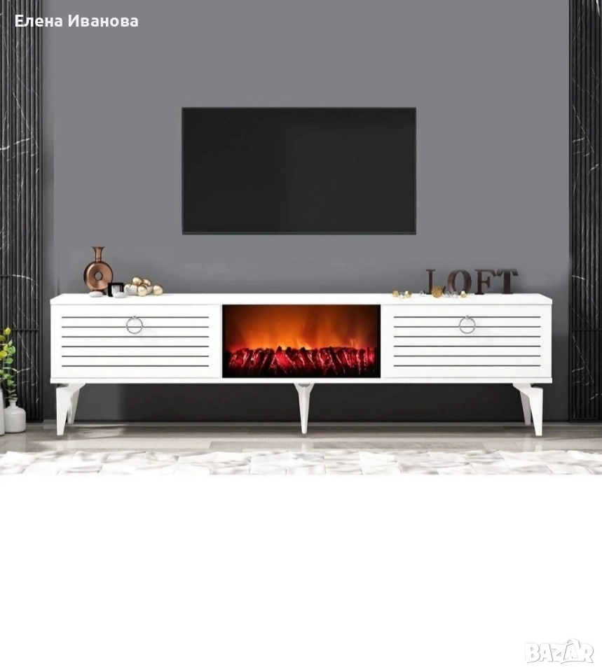 Декоративна камина заедно с шкаф , снимка 1