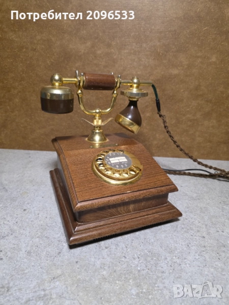 Стар, антикварен дървен телефон - Lion, снимка 1