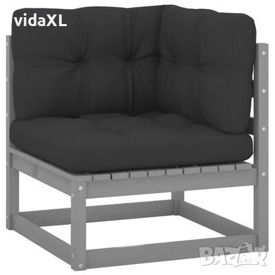 vidaXL Градински ъглов диван с възглавници антрацит борово дърво масив(SKU:805717, снимка 1