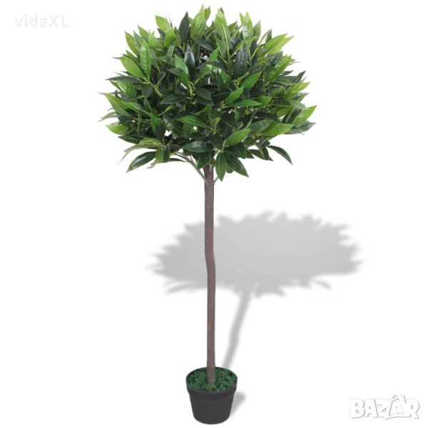vidaXL Изкуствено растение лавър със саксия, 125 см, зелено（SKU:244452, снимка 1